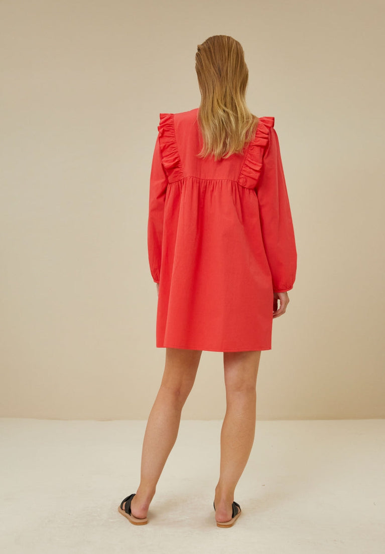 robe en popeline vaya | rouge coquelicot